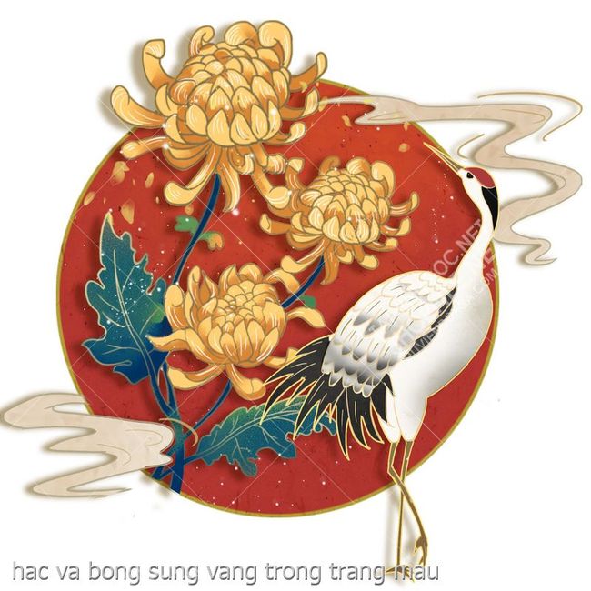 hac va bong sung vang trong trang mau